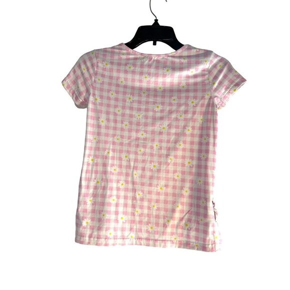 Between Girls Graphic Motivational Top Pink Mult Squares/Flowers i Size 10 - Picture 2 of 6